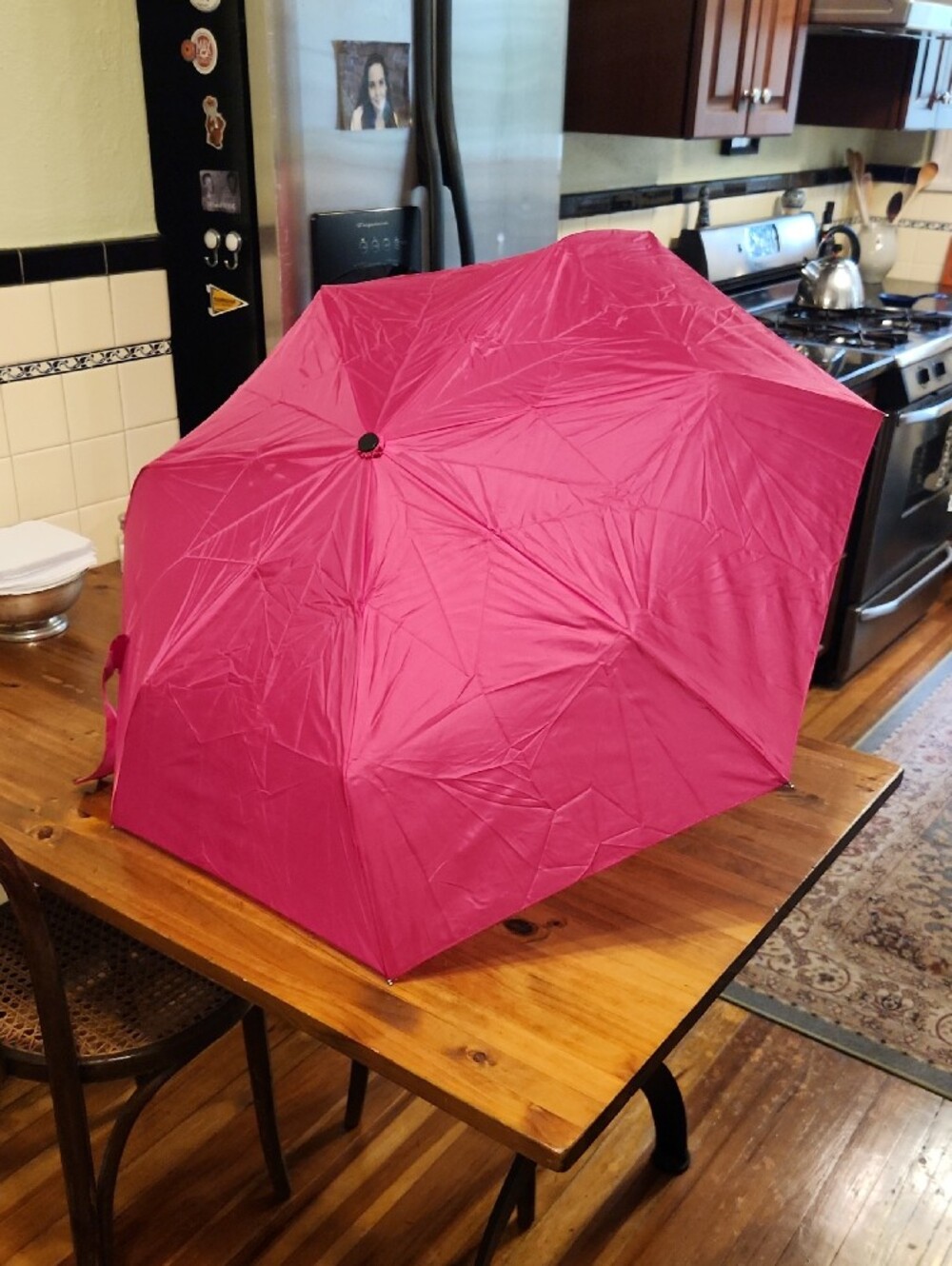 totes Compact Folding Umbrella in Bright Pink - Picture 4 of 4